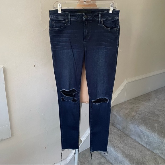 Joe's Jeans Rydell Distressed Blowout Kneed The Icon Mid Rise Skinny Ankle Jeans - Picture 5 of 12